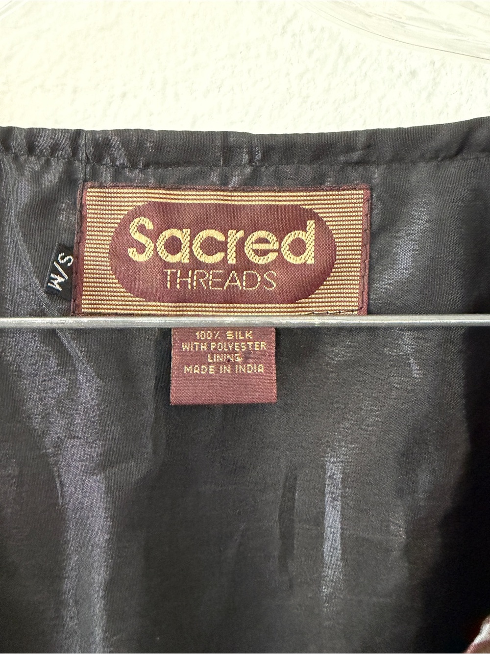 Sacred Threads Multicolor Patchwork Button-Front Silk Jacket - Picture 2 of 6